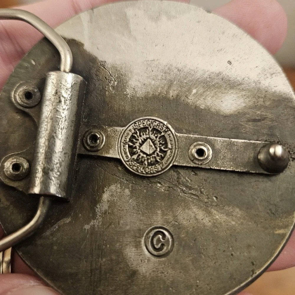 Vintage American Revolution Bicentennial 1776-1976 Belt Buckle Spec Cast Silver‎